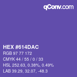 颜色代码: HEX #614DAC | qconv.com
