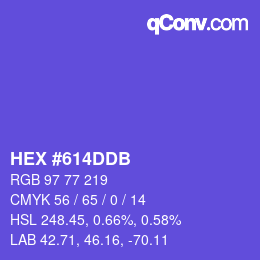颜色代码: HEX #614DDB | qconv.com