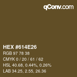 Color code: HEX #614E26 | qconv.com