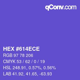 Color code: HEX #614ECE | qconv.com