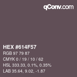 颜色代码: HEX #614F57 | qconv.com