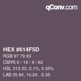 颜色代码: HEX #614F5D | qconv.com