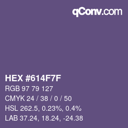 Code couleur: HEX #614F7F | qconv.com