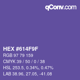 Color code: HEX #614F9F | qconv.com
