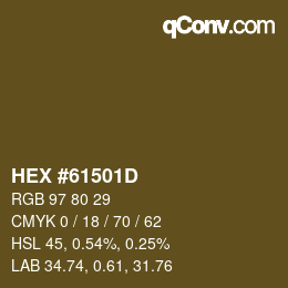 Color code: HEX #61501D | qconv.com