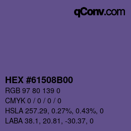 Color code: HEX #61508B00 | qconv.com
