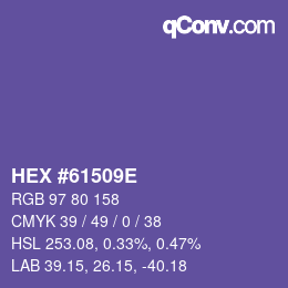 颜色代码: HEX #61509E | qconv.com