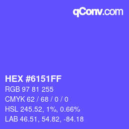 颜色代码: HEX #6151FF | qconv.com