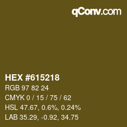 颜色代码: HEX #615218 | qconv.com