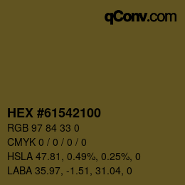 Color code: HEX #61542100 | qconv.com