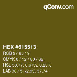 カラーコード: HEX #615513 | qconv.com
