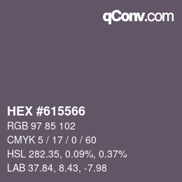 Farbcode: HEX #615566 | qconv.com