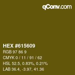 カラーコード: HEX #615609 | qconv.com