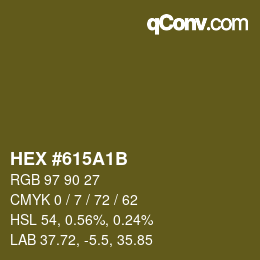 Color code: HEX #615A1B | qconv.com