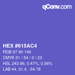 Color code: HEX #615AC4 | qconv.com
