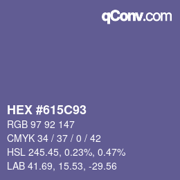 Código de color: HEX #615C93 | qconv.com