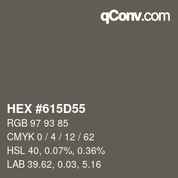 Color code: HEX #615D55 | qconv.com