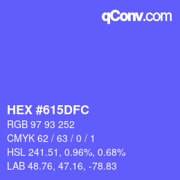 Color code: HEX #615DFC | qconv.com