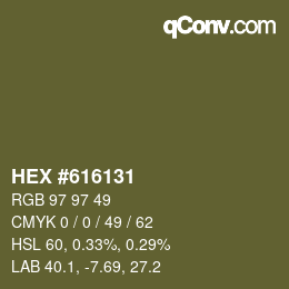 Color code: HEX #616131 | qconv.com