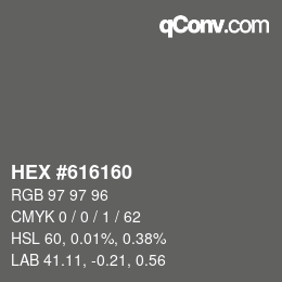 Color code: HEX #616160 | qconv.com