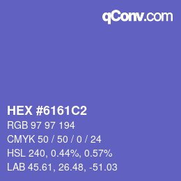 Farbcode: HEX #6161C2 | qconv.com
