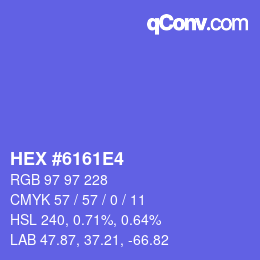 Color code: HEX #6161E4 | qconv.com