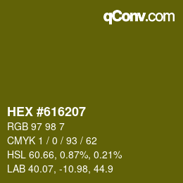 カラーコード: HEX #616207 | qconv.com