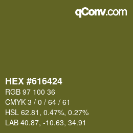 カラーコード: HEX #616424 | qconv.com