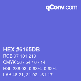 カラーコード: HEX #6165DB | qconv.com