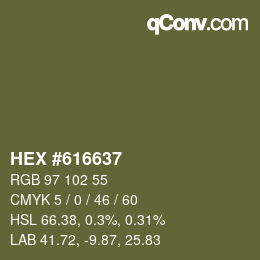 Color code: HEX #616637 | qconv.com