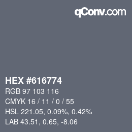 Color code: HEX #616774 | qconv.com