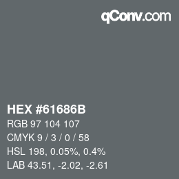 Color code: HEX #61686B | qconv.com