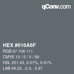 颜色代码: HEX #616A6F | qconv.com