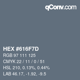 Color code: HEX #616F7D | qconv.com