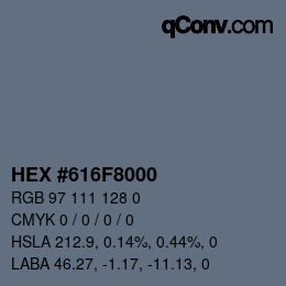 Color code: HEX #616F8000 | qconv.com