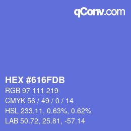 カラーコード: HEX #616FDB | qconv.com