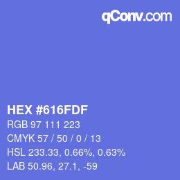 颜色代码: HEX #616FDF | qconv.com
