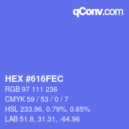 カラーコード: HEX #616FEC | qconv.com