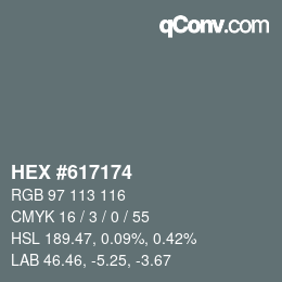 Color code: HEX #617174 | qconv.com