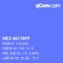 カラーコード: HEX #6176FF | qconv.com