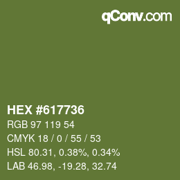 カラーコード: HEX #617736 | qconv.com