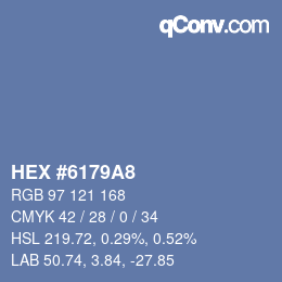 Color code: HEX #6179A8 | qconv.com