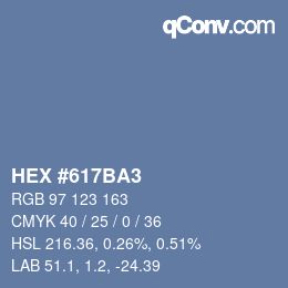 颜色代码: HEX #617BA3 | qconv.com