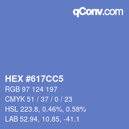 Color code: HEX #617CC5 | qconv.com