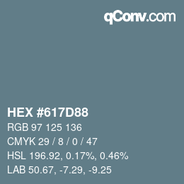 Código de color: HEX #617D88 | qconv.com
