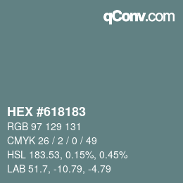 カラーコード: HEX #618183 | qconv.com