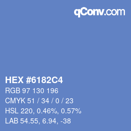 カラーコード: HEX #6182C4 | qconv.com