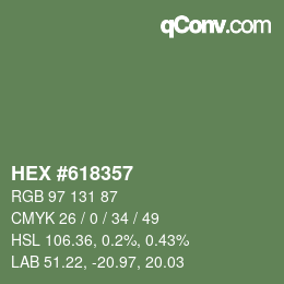 カラーコード: HEX #618357 | qconv.com