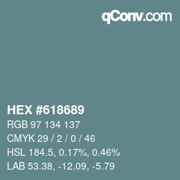 カラーコード: HEX #618689 | qconv.com