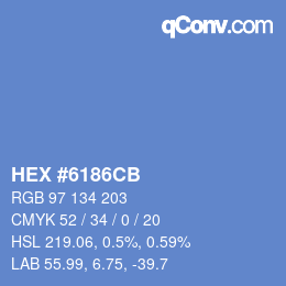 Color code: HEX #6186CB | qconv.com